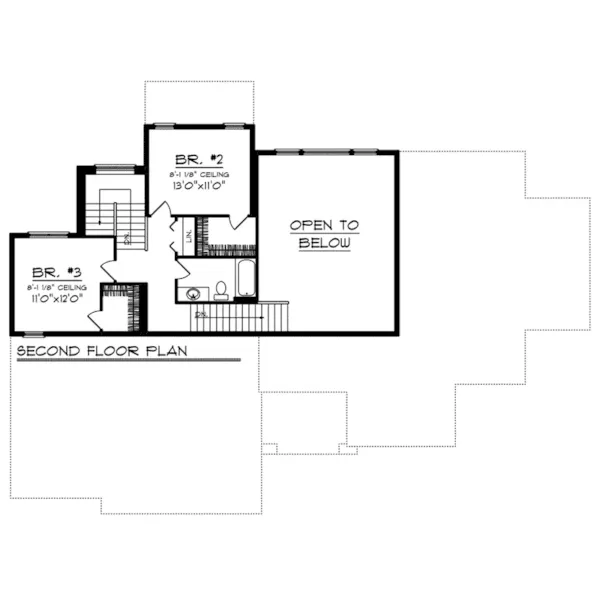 Arts & Crafts House Plan Second Floor - Mirabel Traditional Home 051D-0818 - Shop House Plans and More