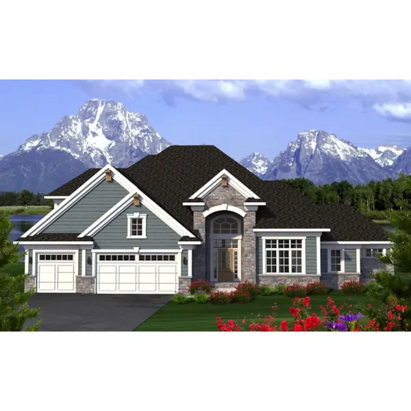 Arts & Crafts House Plan Front of Home - Mirabel Traditional Home 051D-0818 - Shop House Plans and More