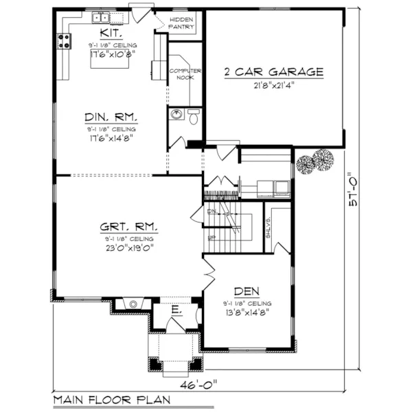 Arts & Crafts House Plan First Floor - Kensley Rustic Craftsman Home 051D-0819 - Search House Plans and More