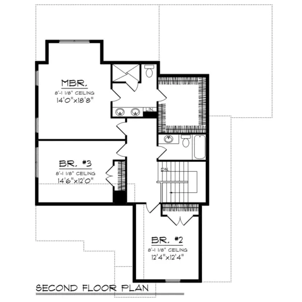 Arts & Crafts House Plan Second Floor - Kensley Rustic Craftsman Home 051D-0819 - Search House Plans and More