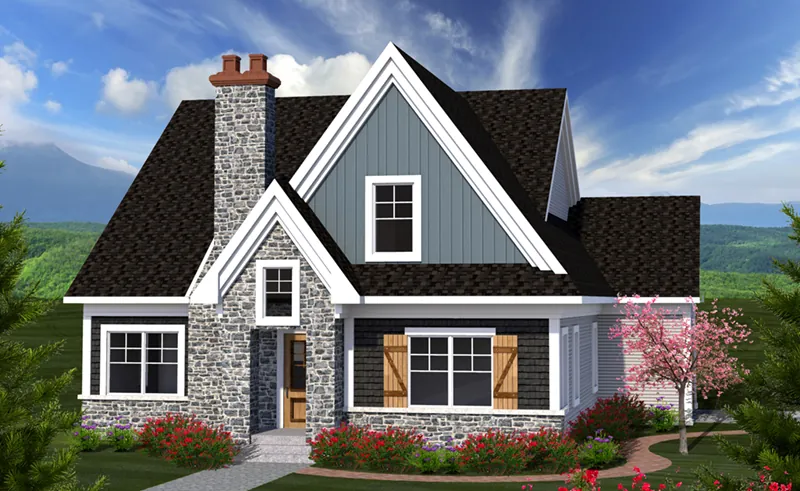 Lake House Plan Front of Home - Kensley Rustic Craftsman Home 051D-0819 - Search House Plans and More