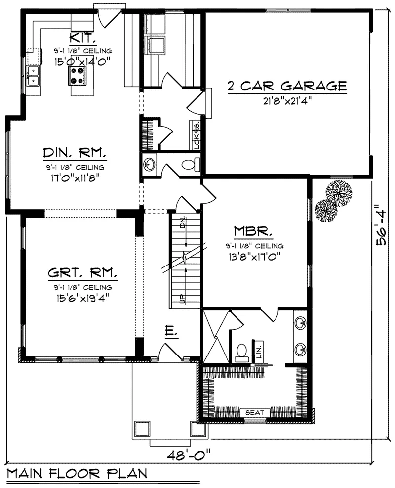 Traditional House Plan First Floor - Olson Ferry Craftsman Home 051D-0820 - Shop House Plans and More