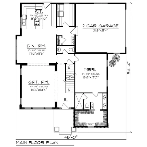 Country House Plan First Floor - Olson Ferry Craftsman Home 051D-0820 - Shop House Plans and More