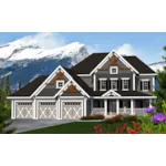 Luxury House Plan Front of Home - Roberts Creek Craftsman Home 051D-0821 - Shop House Plans and More