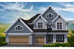 Arts & Crafts House Plan Front of Home - Hines Park Craftsman Home 051D-0822 - Search House Plans and More