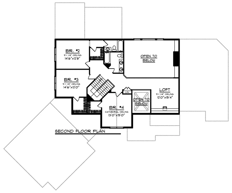 Craftsman House Plan Second Floor - Carsyn Valley Luxury Home 051D-0824 - Search House Plans and More