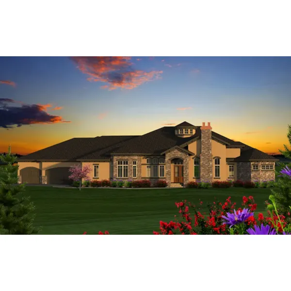 Southwestern House Plan Front of Home - Faracci Italian Luxury Home 051D-0825 - Search House Plans and More