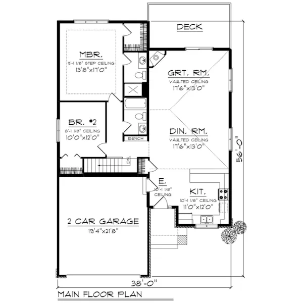 Florida House Plan First Floor - Elisa Craftsman Ranch Home 051D-0826 - Search House Plans and More