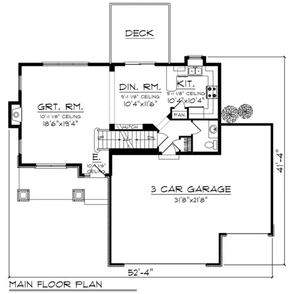 Rustic House Plan First Floor - Garren Craftsman Home 051D-0827 - Search House Plans and More