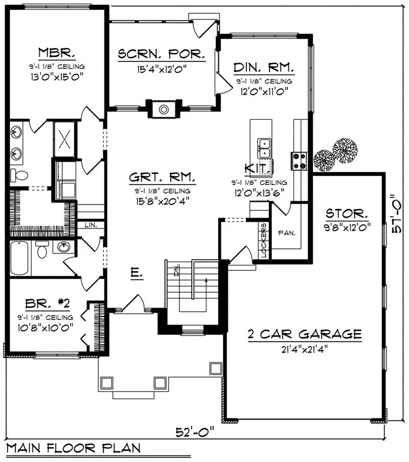 Traditional House Plan First Floor - Graham Mill Ranch Home 051D-0828 - Search House Plans and More