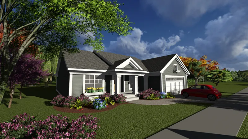 Traditional House Plan Front of Home - Graham Mill Ranch Home 051D-0828 - Search House Plans and More