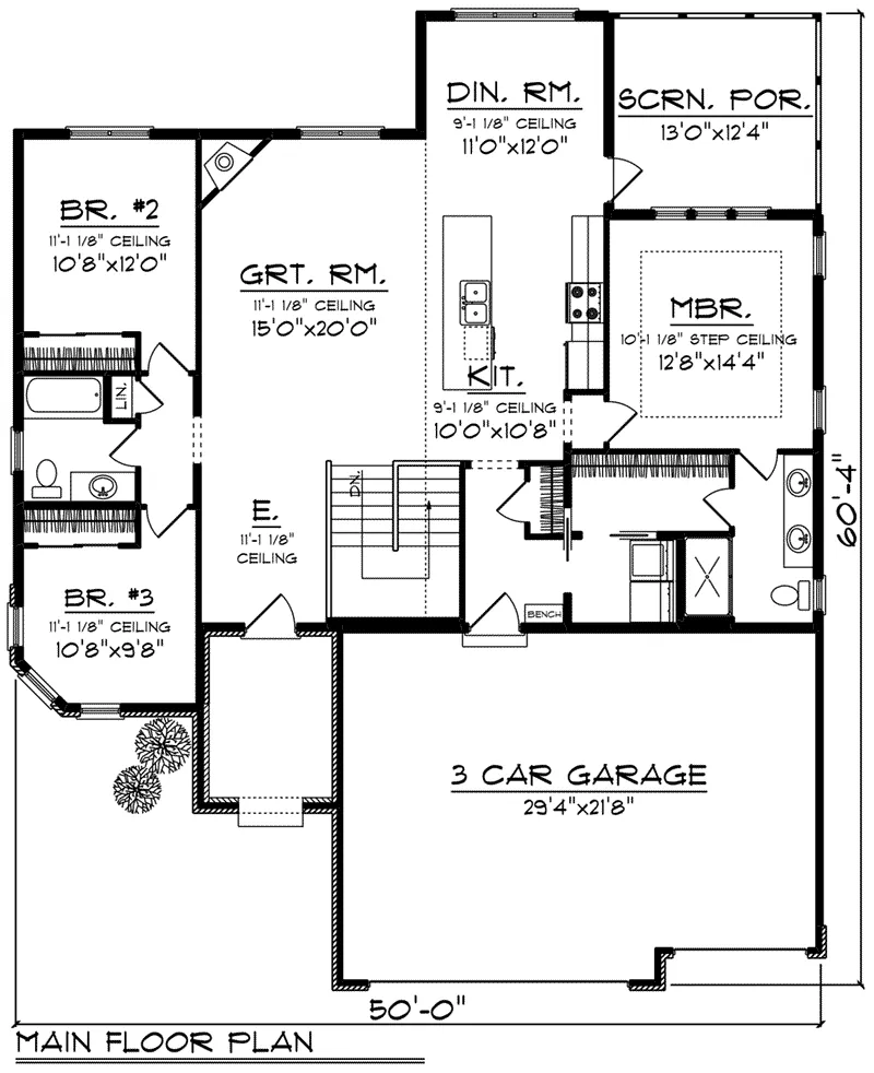 Italian House Plan First Floor - Sereno Italian Ranch Home 051D-0831 - Shop House Plans and More