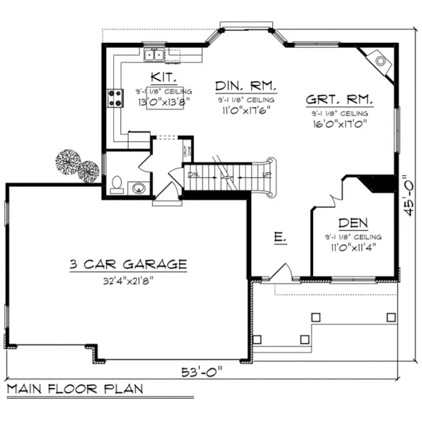 Craftsman House Plan First Floor - Bowers Craftsman Home 051D-0838 - Search House Plans and More