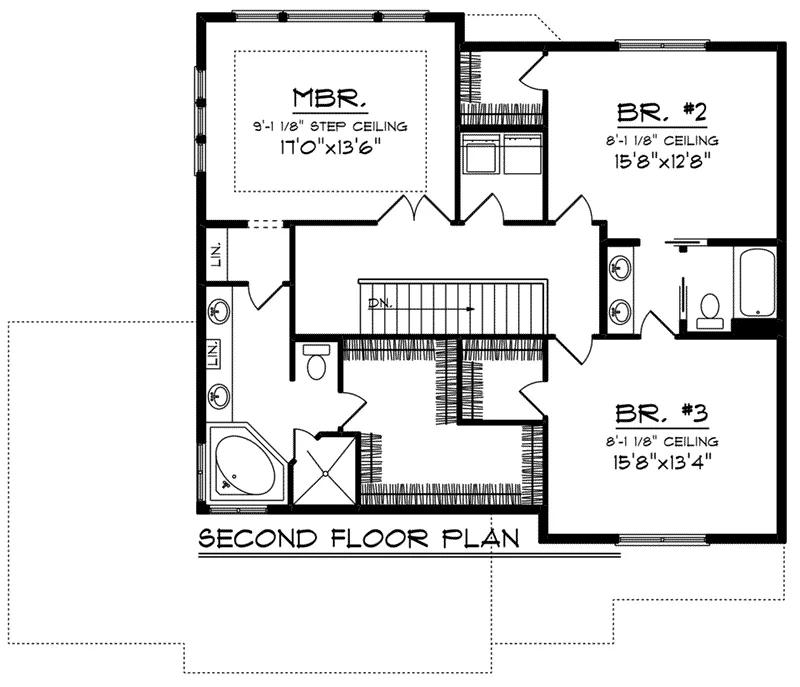 Country House Plan Second Floor - Bowers Craftsman Home 051D-0838 - Search House Plans and More