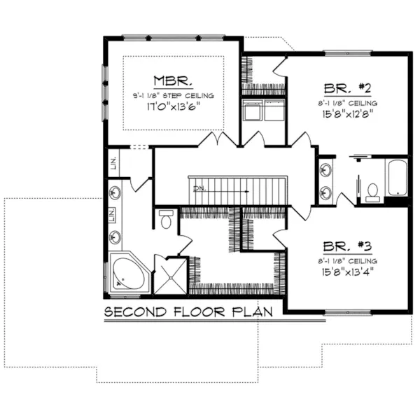 Craftsman House Plan Second Floor - Bowers Craftsman Home 051D-0838 - Search House Plans and More