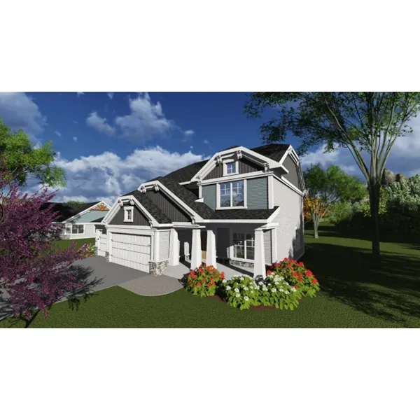 Craftsman House Plan Front of Home - Bowers Craftsman Home 051D-0838 - Search House Plans and More