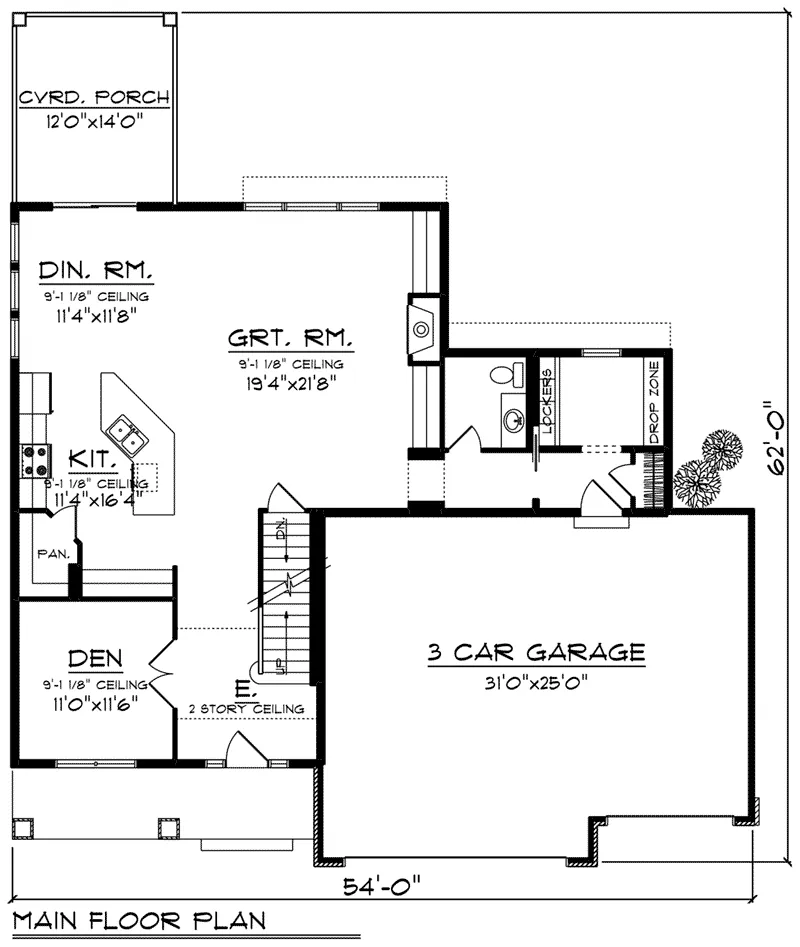 Rustic House Plan First Floor - Devona Craftsman Home 051D-0841 - Search House Plans and More