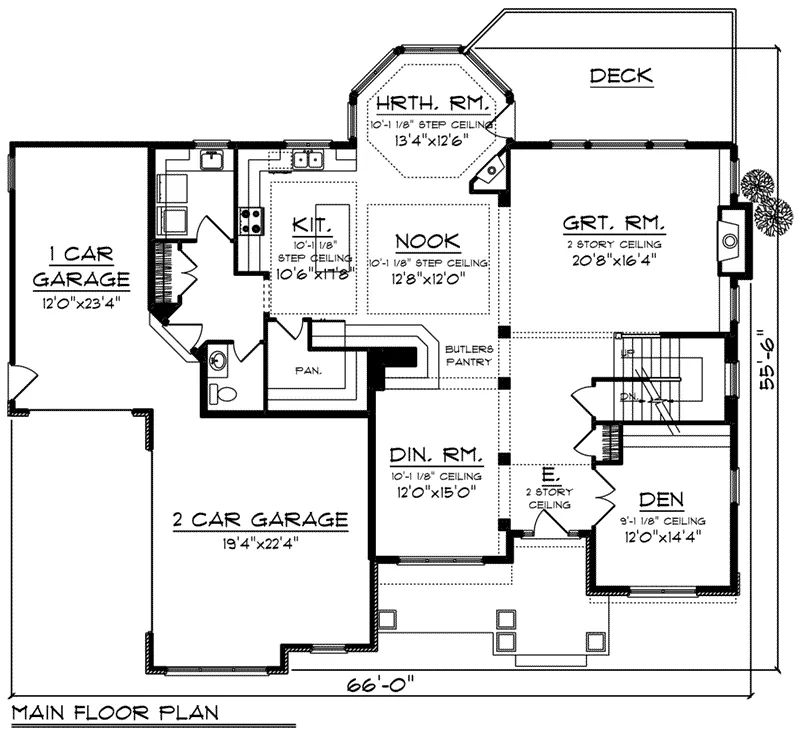 Prairie House Plan First Floor - Melodie Lane Craftsman Home 051D-0844 - Shop House Plans and More