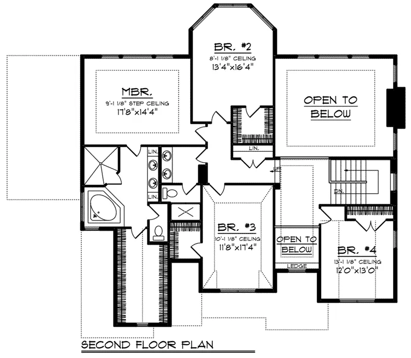 Prairie House Plan Second Floor - Melodie Lane Craftsman Home 051D-0844 - Shop House Plans and More
