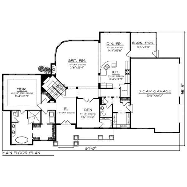 Arts & Crafts House Plan First Floor - Martin Place Luxury Home 051D-0845 - Shop House Plans and More