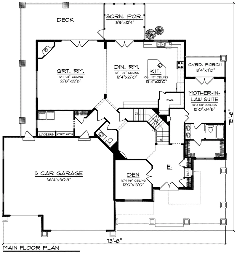 Prairie House Plan First Floor - Mosby Place Luxury Home 051D-0846 - Shop House Plans and More