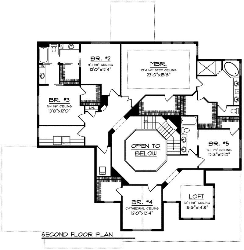 Prairie House Plan Second Floor - Mosby Place Luxury Home 051D-0846 - Shop House Plans and More