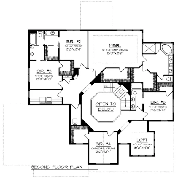 Craftsman House Plan Second Floor - Mosby Place Luxury Home 051D-0846 - Shop House Plans and More