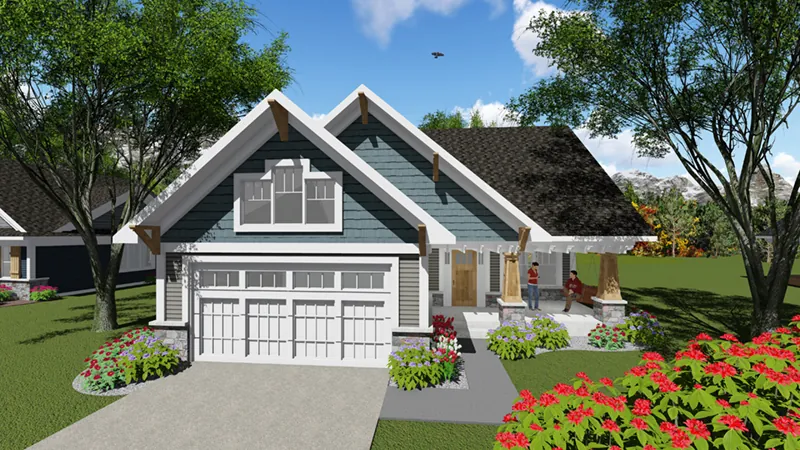 Cabin & Cottage House Plan Front of Home - Olson Lane Craftsman Home 051D-0847 - Shop House Plans and More