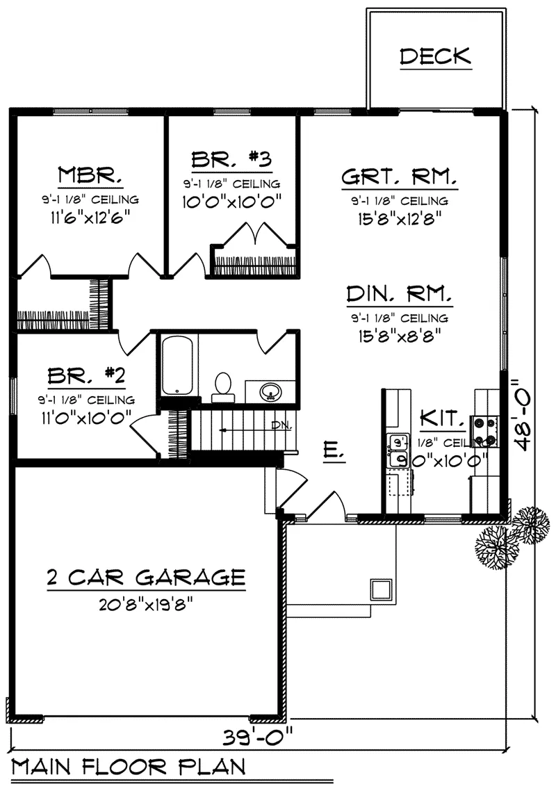 Arts & Crafts House Plan First Floor - Dacey Lane Craftsman Home 051D-0849 - Search House Plans and More