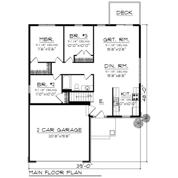 Shingle House Plan First Floor - Dacey Lane Craftsman Home 051D-0849 - Search House Plans and More