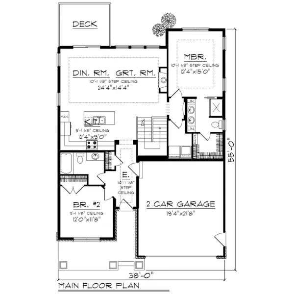 Craftsman House Plan First Floor - Leland Bay Craftsman Ranch Home 051D-0850 - Shop House Plans and More