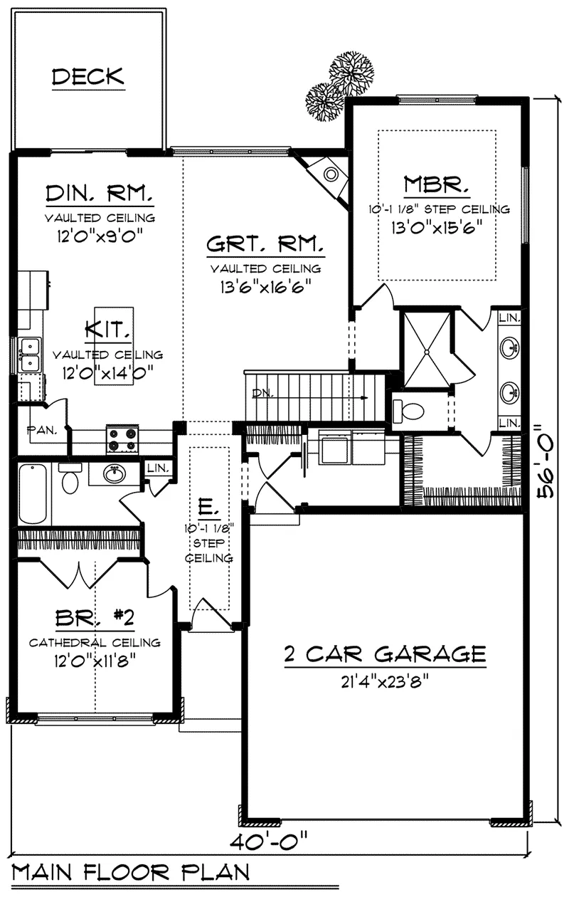 Ranch House Plan First Floor - Neva Valley Contemporary Home 051D-0852 - Shop House Plans and More