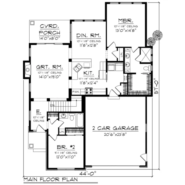 Craftsman House Plan First Floor - Quaint Valley Craftsman Home 051D-0853 - Shop House Plans and More