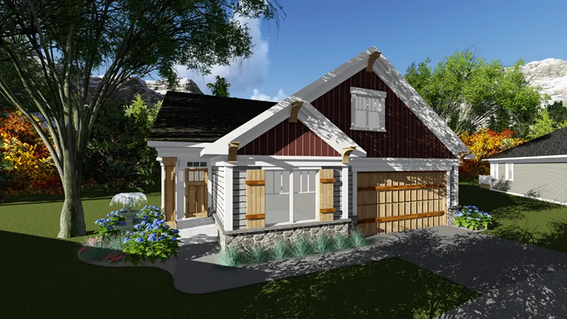 Ranch House Plan Front of Home - Quaint Valley Craftsman Home 051D-0853 - Shop House Plans and More