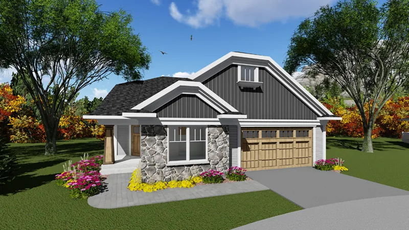 Front of Home - Rhineland Valley Ranch Home 051D-0854 - Shop House Plans and More