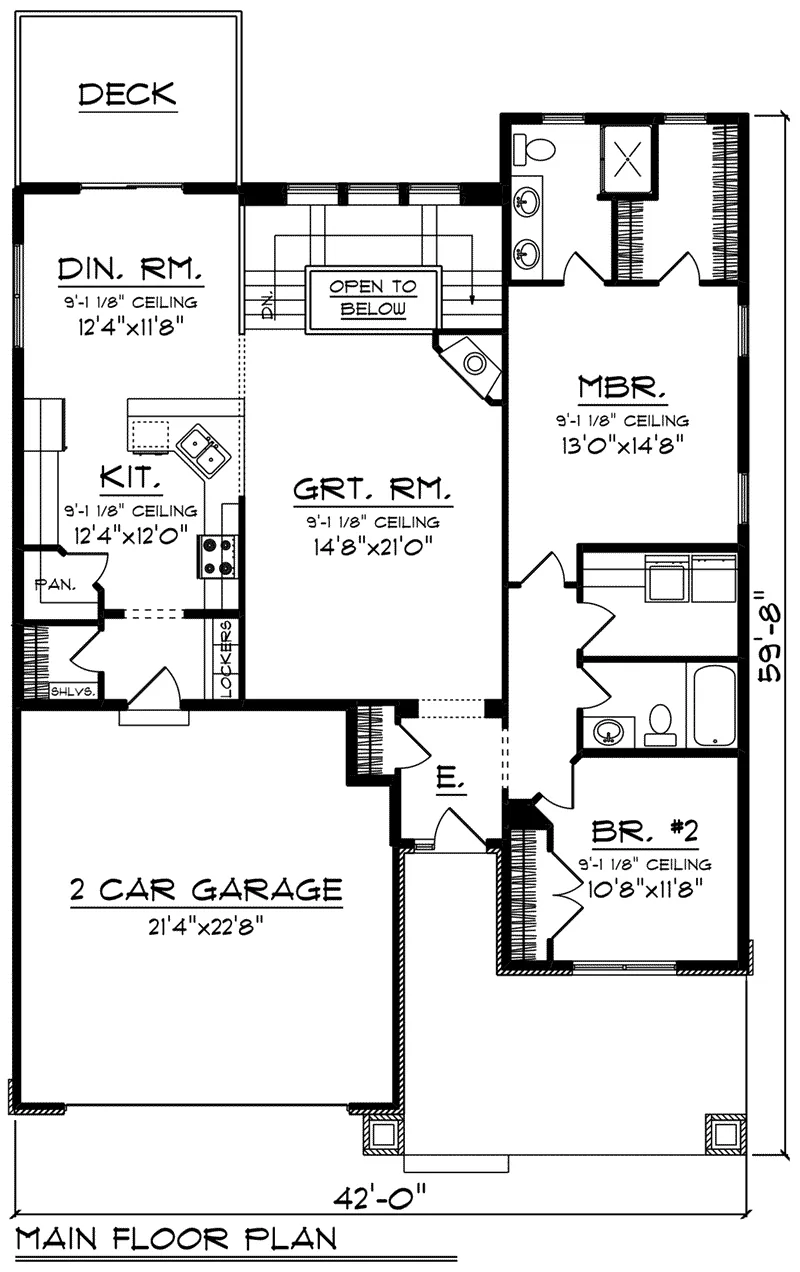 Ranch House Plan First Floor - Riverdell Craftsman Home 051D-0855 - Shop House Plans and More