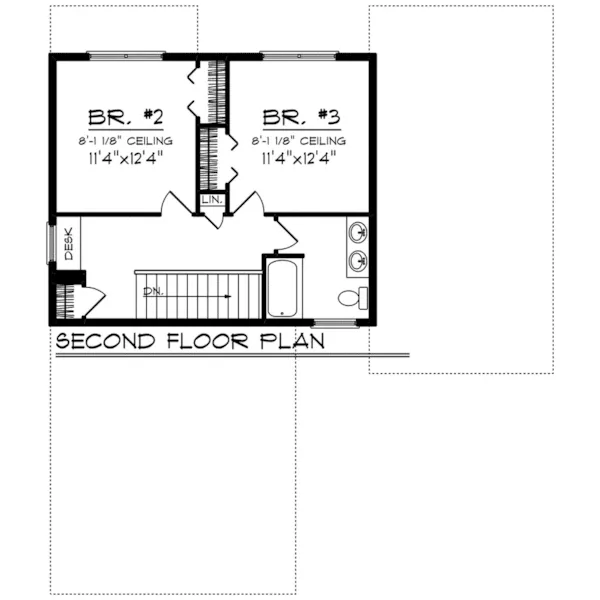 Craftsman House Plan Second Floor - Springwater Craftsman Home 051D-0856 - Shop House Plans and More