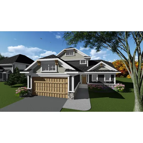 Craftsman House Plan Front of Home - Springwater Craftsman Home 051D-0856 - Shop House Plans and More