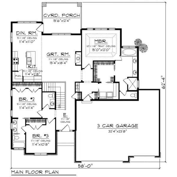 Ranch House Plan First Floor - Sylvan Modern Ranch Home 051D-0857 - Shop House Plans and More