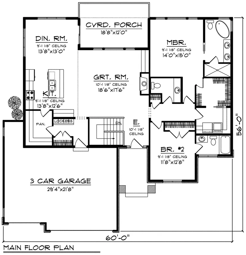 Ranch House Plan First Floor - Maxim Bay Contemporary Ranch Home 051D-0859 - Shop House Plans and More