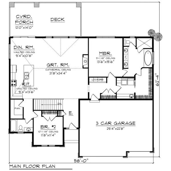 Ranch House Plan First Floor - Kody Prairie Modern Home 051D-0861 - Search House Plans and More