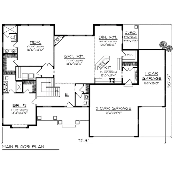 Craftsman House Plan First Floor - Jacobs Traditional Ranch Home 051D-0862 - Search House Plans and More