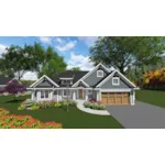 Craftsman House Plan Front of Home - Jacobs Traditional Ranch Home 051D-0862 - Search House Plans and More