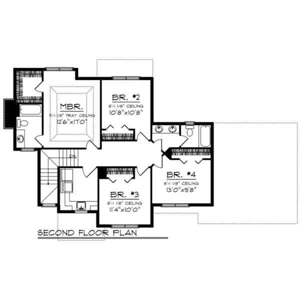 Craftsman House Plan Second Floor - Jennings Cove Craftsman Home 051D-0863 - Search House Plans and More