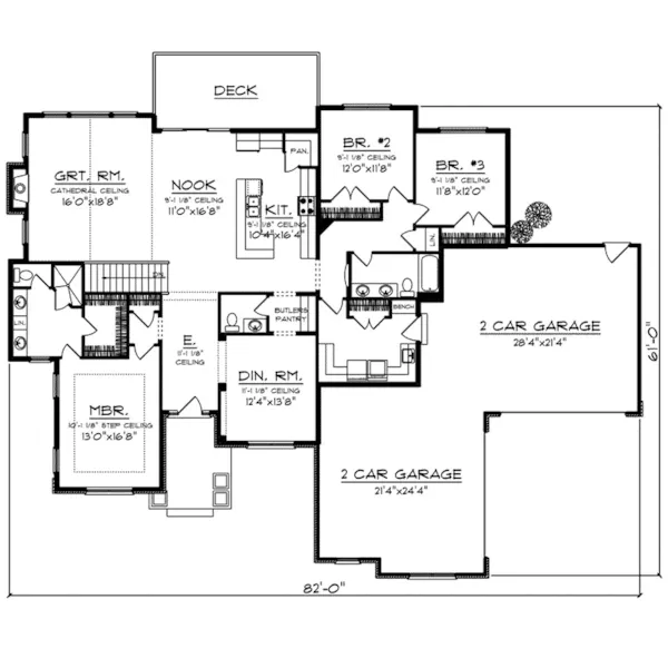 Craftsman House Plan First Floor - Marion Acres Craftsman Home 051D-0865 - Shop House Plans and More