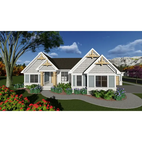 Craftsman House Plan Front of Home - Marion Acres Craftsman Home 051D-0865 - Shop House Plans and More