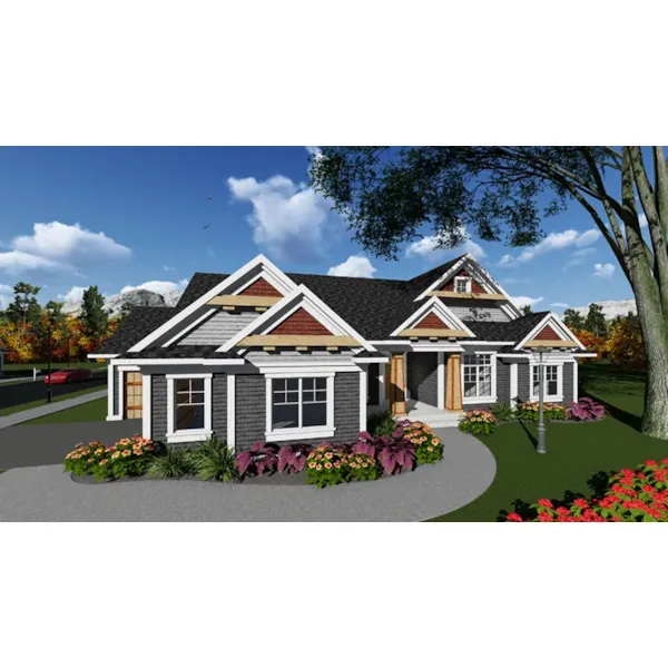 Craftsman House Plan Front of Home - Palmer Lane Craftsman Home 051D-0866 - Shop House Plans and More