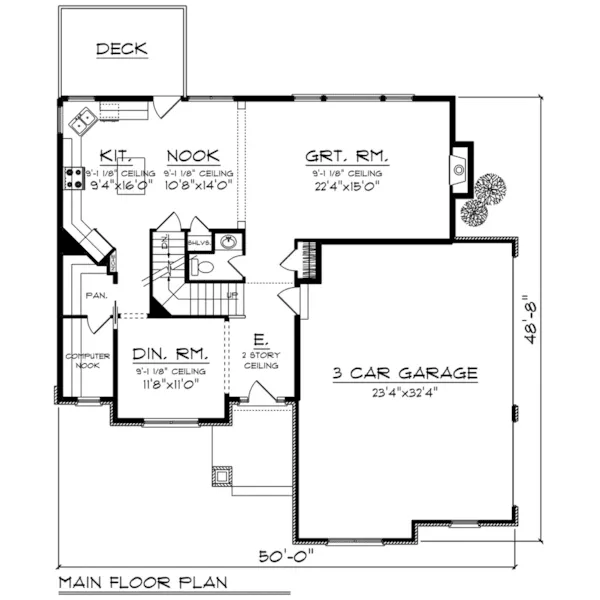 Craftsman House Plan First Floor - Sweetberry Craftsman Home 051D-0869 - Shop House Plans and More