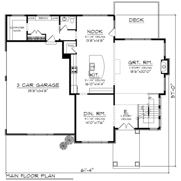 Craftsman House Plan First Floor - Wylie Prairie Style Home 051D-0874 - Shop House Plans and More