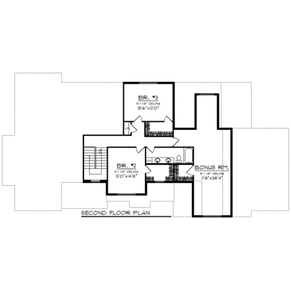 Craftsman House Plan Second Floor - York Traditional Home 051D-0876 - Shop House Plans and More